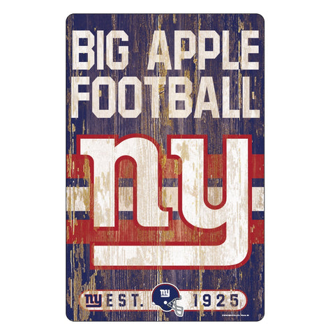 New York Giants Sign 11x17 Wood Slogan Design 