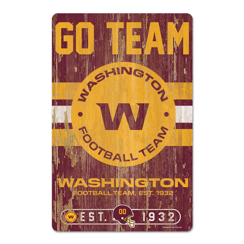 Washington Huskies Football Team Sign 11x17 Wood Slogan Design