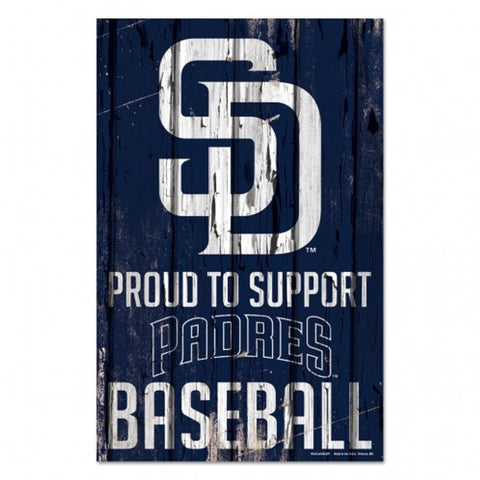 San Diego Padres Sign 11x17 Wood Proud to Support Design Special Order