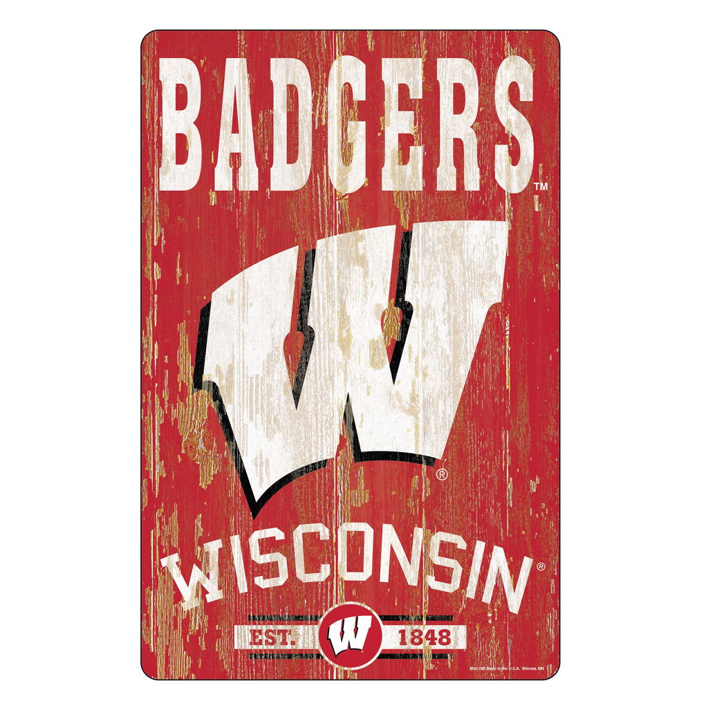 Wisconsin Badgers Sign 11x17 Wood Slogan Design 