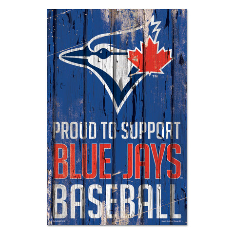Toronto Blue Jays Sign 11x17 Wood Proud to Support Design Special Order