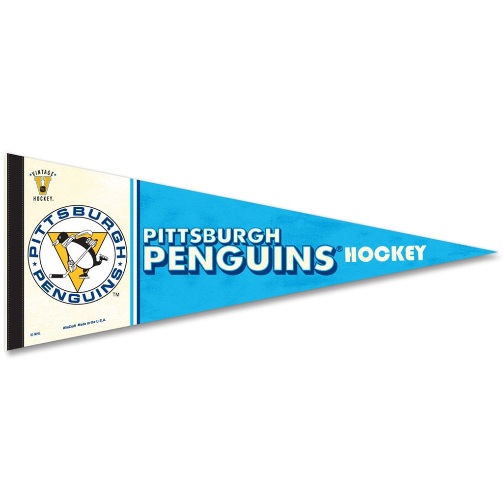 Pittsburgh Penguins Pennant 12x30 Premium Style Vintage Design Special Order