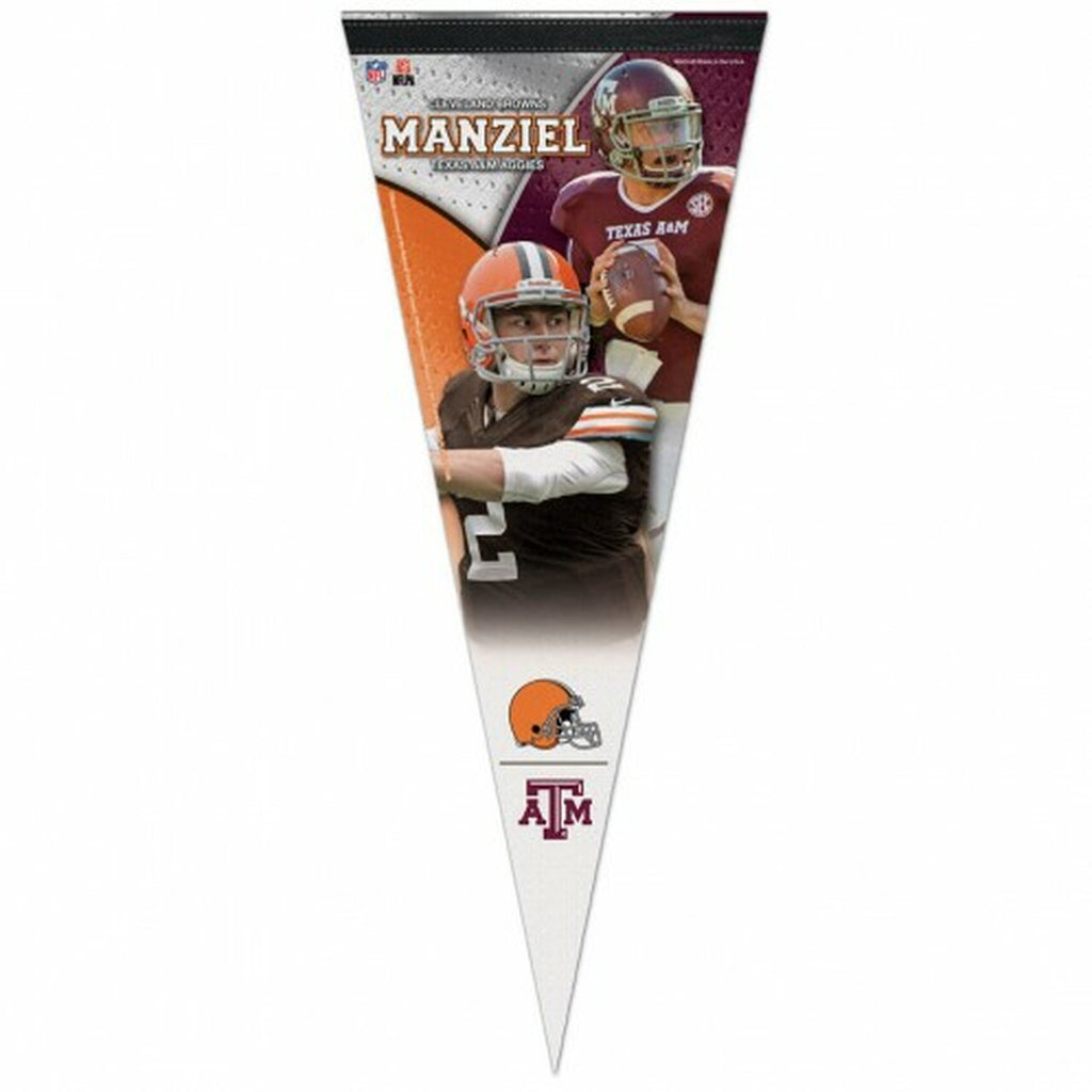 Cleveland Browns Pennant 12x30 Premium Style Johnny Manziel Design 