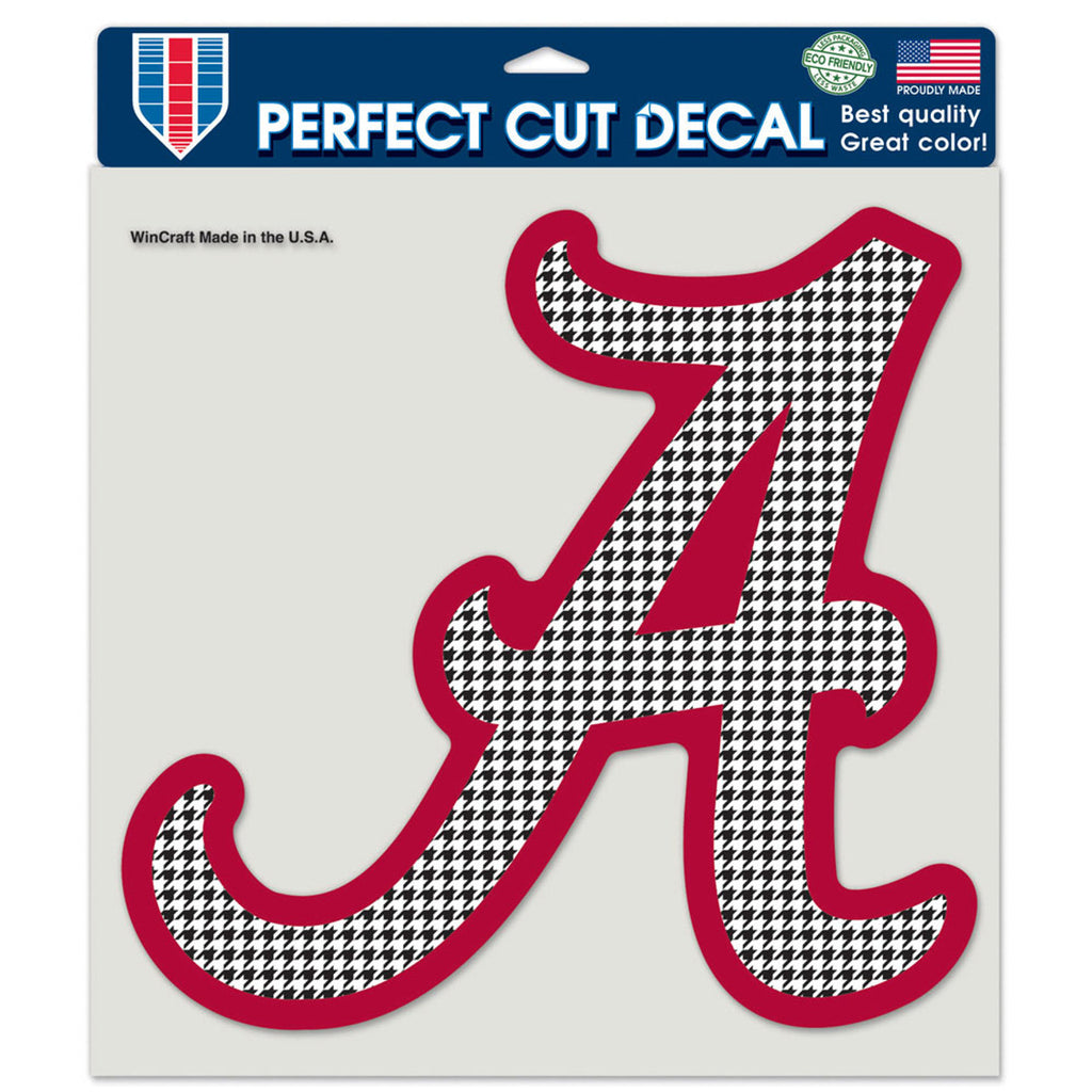 Alabama Crimson Tide ÂDecal 8x8 Perfect Cut Color Houndstooth Design