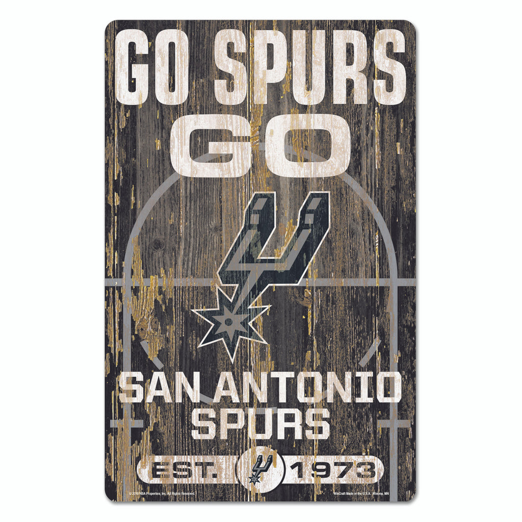 San Antonio Spurs Sign 11x17 Wood Slogan Design