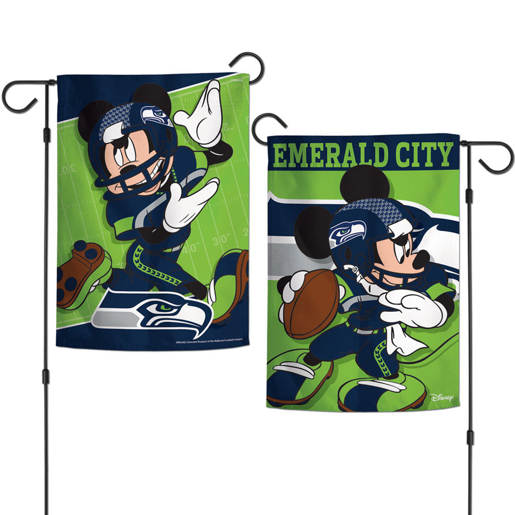 Seattle Seahawks Flag 12x18 Garden Style 2 Sided Disney Special Order