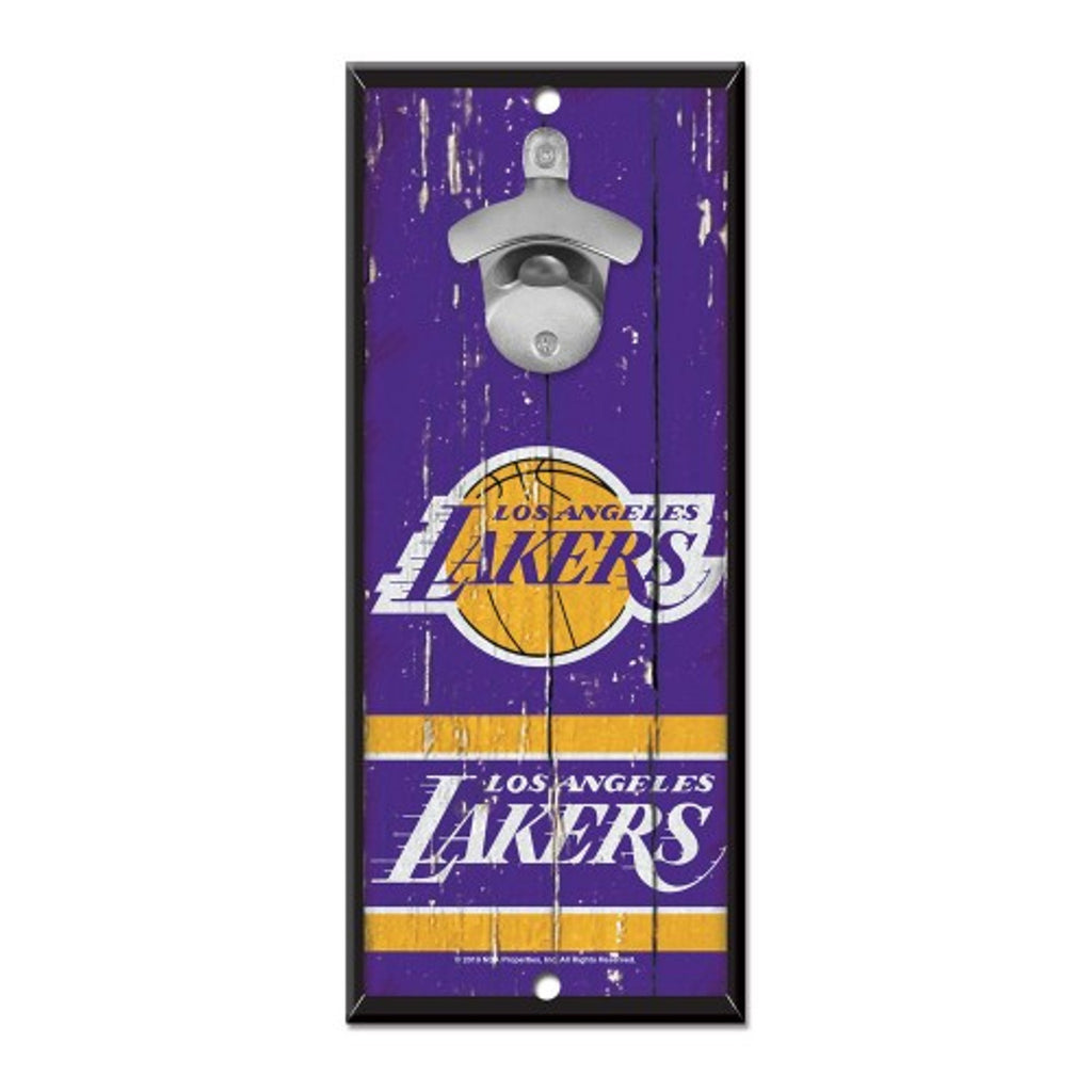 Los Angeles Lakers Sign Wood 5x11 Bottle Opener