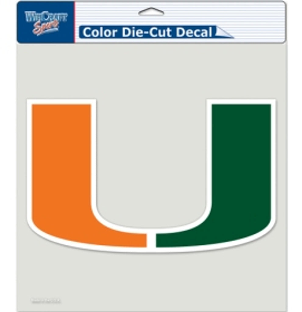 Miami Hurricanes Decal 8x8 Die Cut Color