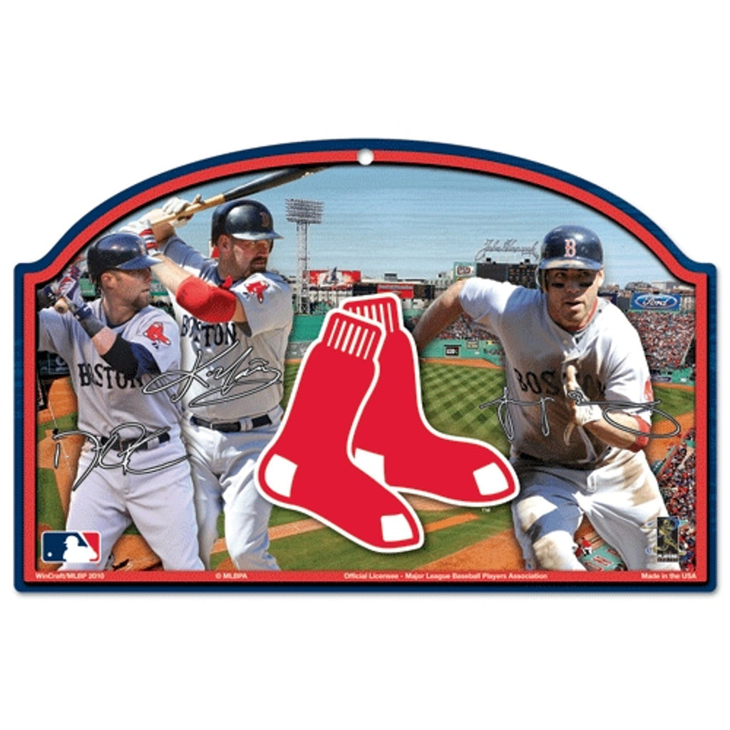 Boston Red Sox Wood Sign Players Design