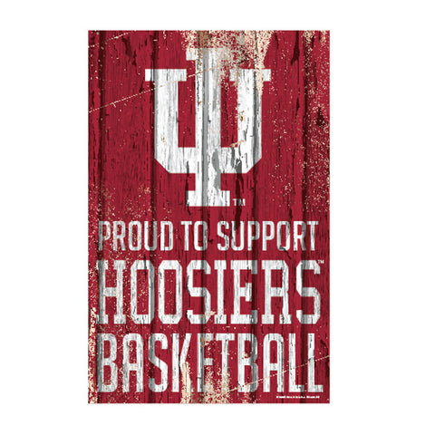 Indiana Hoosiers Sign 11x17 Wood Proud to Support Design Special Order