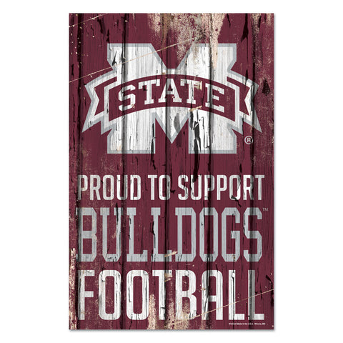 Mississippi State Bulldogs Sign 11x17 Wood Proud to Support Design Special Order