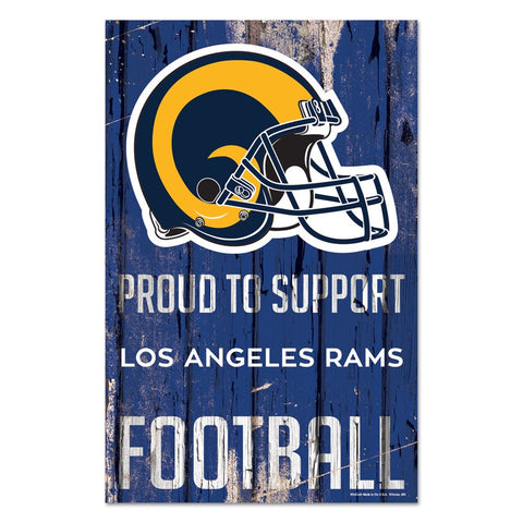 Los Angeles Rams Sign 11x17 Wood Proud to Support Design