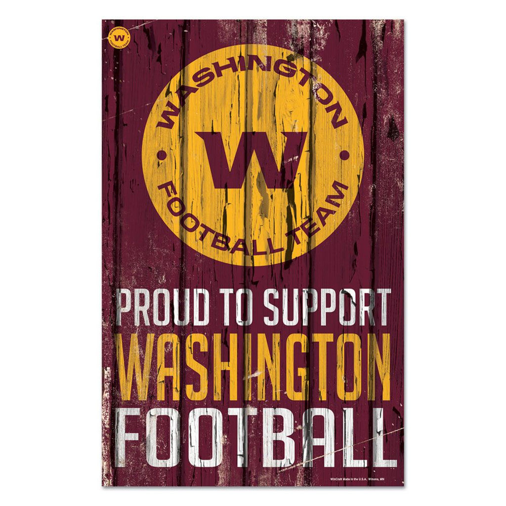 Washington Huskies Football Team Sign 11x17 Wood Proud to Support Design