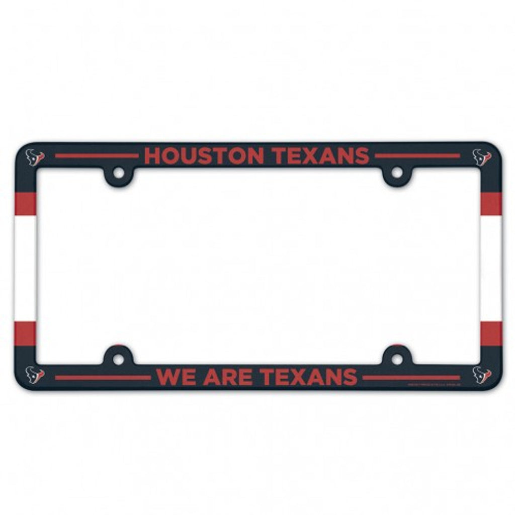 Houston Texans License Plate Frame Plastic Full Color Style