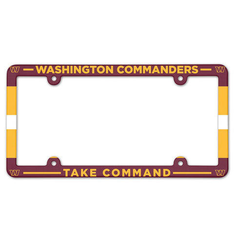 Washington Huskies Commanders License Plate Frame Plastic Full Color Style