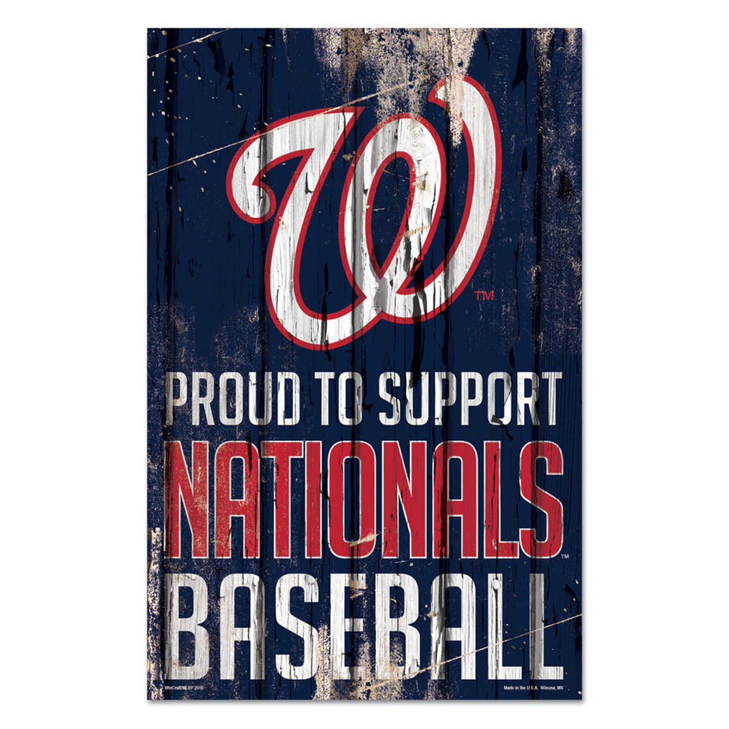 Washington Nationals Sign 11x17 Wood Proud to Support Design Special Order