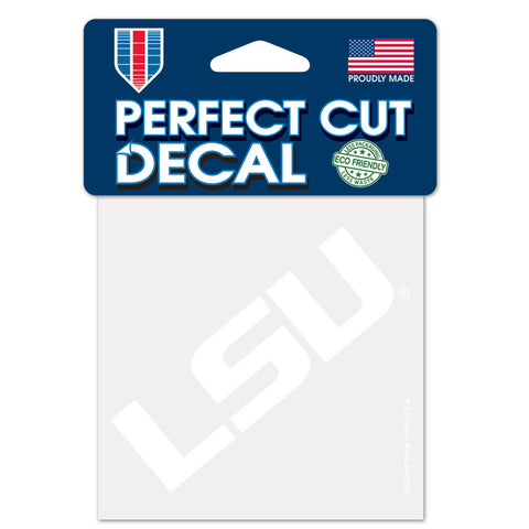 LSU Tigers Decal 4x4 Perfect Cut White Special Order