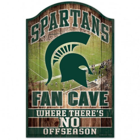 Michigan State Spartans Sign 11x17 Wood Fan Cave Design Special Order