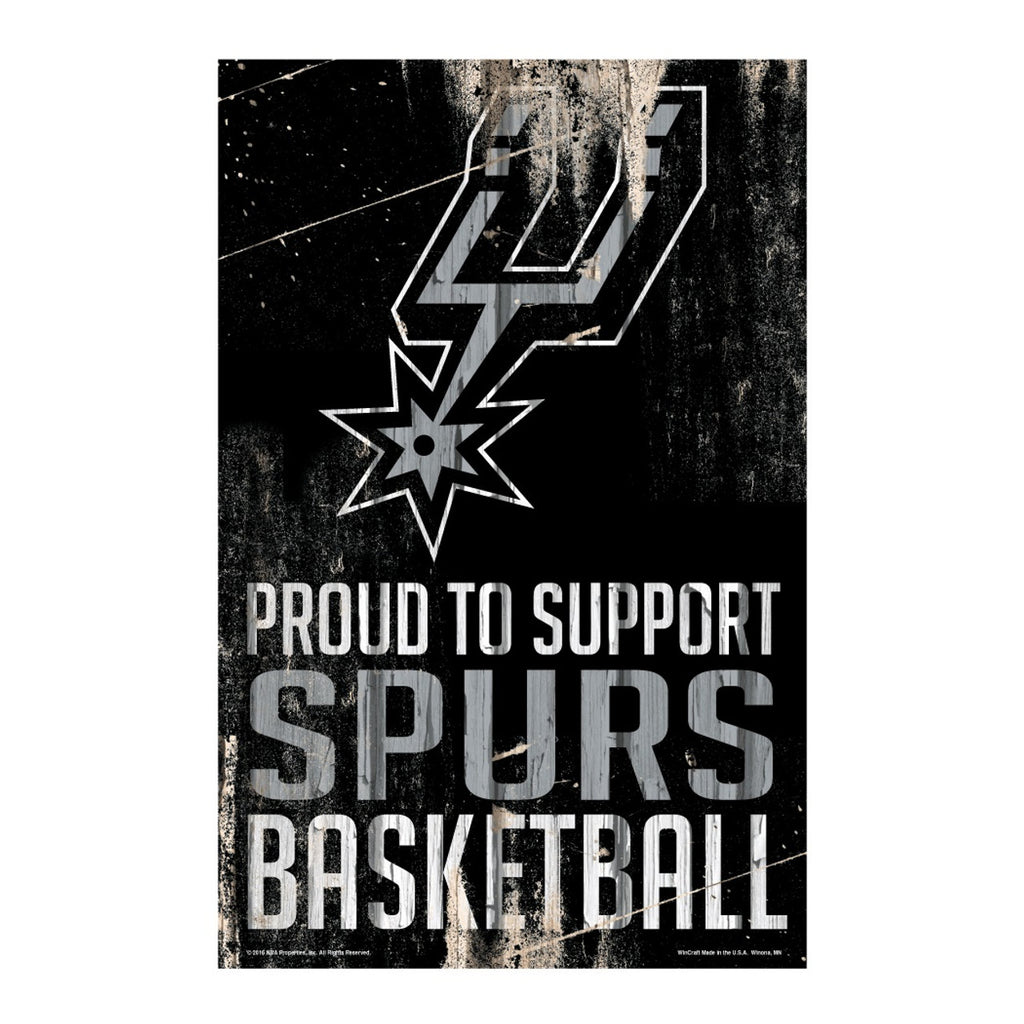 San Antonio Spurs Sign 11x17 Wood Proud to Support Design Special Order