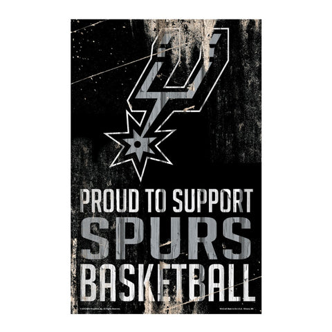 San Antonio Spurs Sign 11x17 Wood Proud to Support Design Special Order