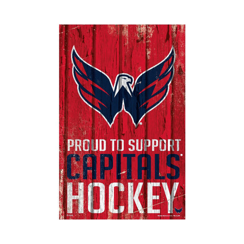 Washington Capitals Sign 11x17 Wood Proud to Support Design Special Order