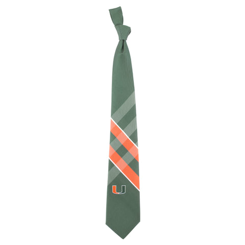  Miami Hurricanes Grid Style Neck Tie