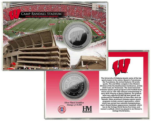 Wisconsin Badgers Silver Coin Card Stadium