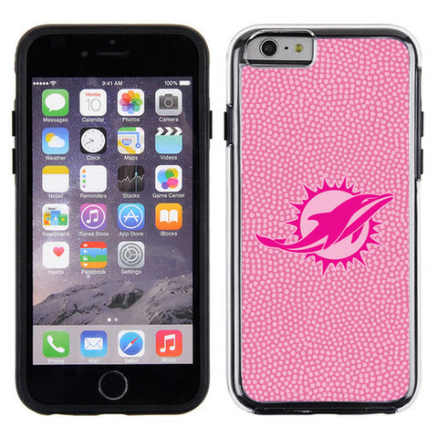 Miami Dolphins Phone Case Pink Football Pebble Grain Feel iPhone 6 Case 