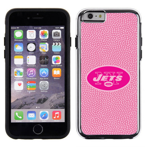 New York Jets Phone Case Pink Football Pebble Grain Feel iPhone 6 