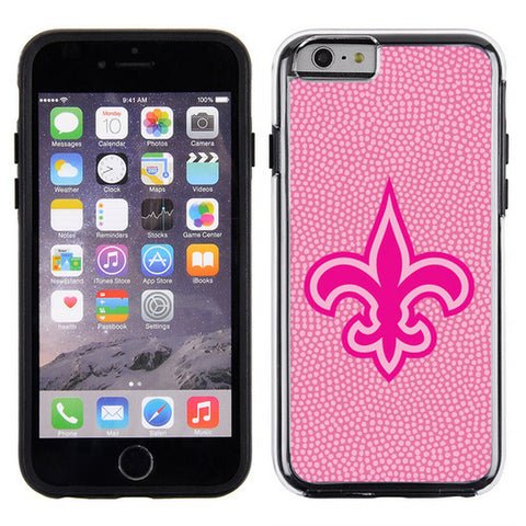 New Orleans Saints Phone Case Pink Football Pebble Grain Feel iPhone 6 