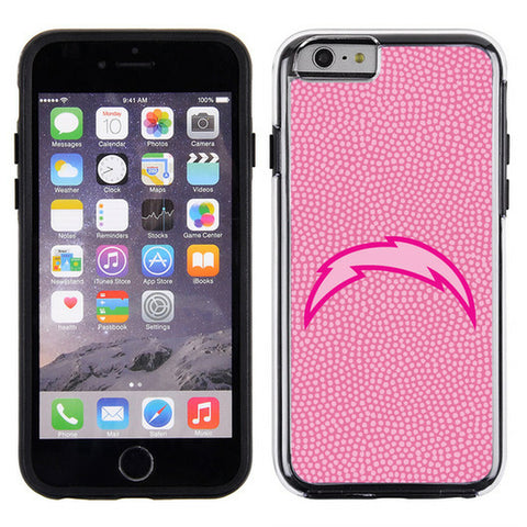 Los Angeles Chargers Phone Case Pink Football Pebble Grain Feel iPhone 6 