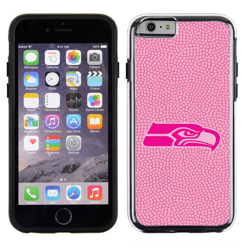 Seattle Seahawks Phone Case Pink Football Pebble Grain Feel iPhone 6 