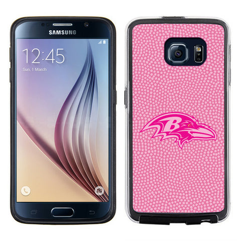 Baltimore Ravens Phone Case Pink Football Pebble Grain Feel Samsung Galaxy S6 