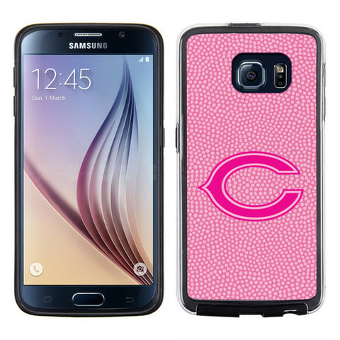 Chicago Bears Phone Case Pink Football Pebble Grain Feel Samsung Galaxy S6 