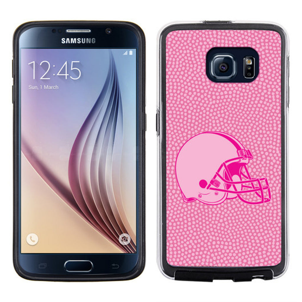 Cleveland Browns Phone Case Pink Football Pebble Grain Feel Samsung Galaxy S6 CO