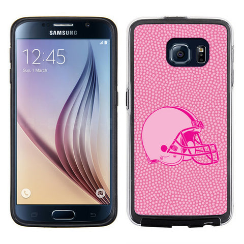 Cleveland Browns Phone Case Pink Football Pebble Grain Feel Samsung Galaxy S6 