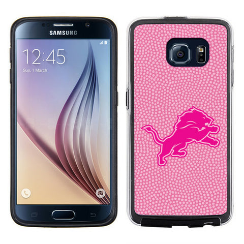Detroit Lions Phone Case Pink Football Pebble Grain Feel Samsung Galaxy S6 