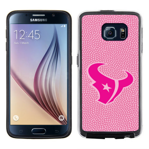 Houston Texans Phone Case Pink Football Pebble Grain Feel Samsung Galaxy S6 