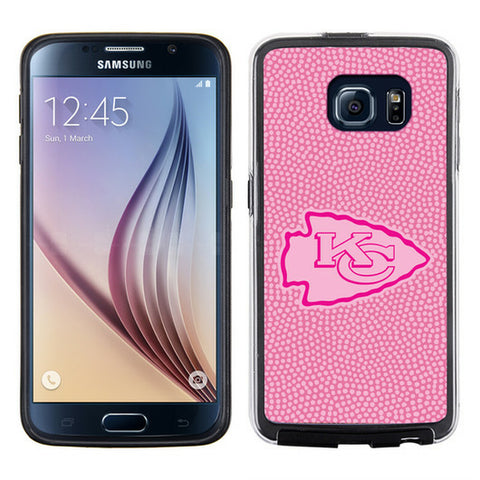 Kansas City Chiefs Phone Case Pink Football Pebble Grain Feel Samsung Galaxy S6 