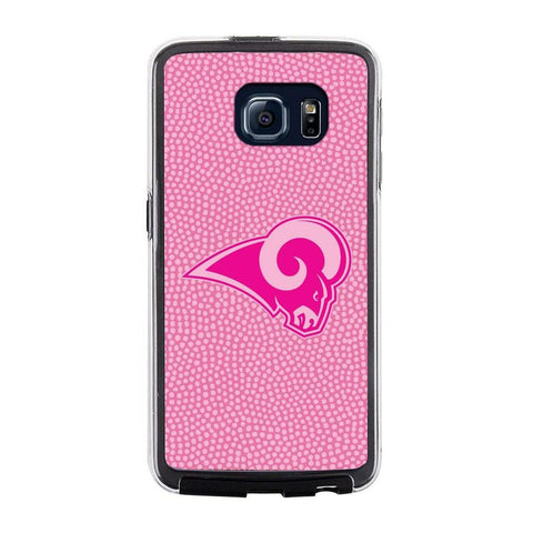 Los Angeles Rams Phone Case Pink Football Pebble Grain Feel Samsung Galaxy S6 