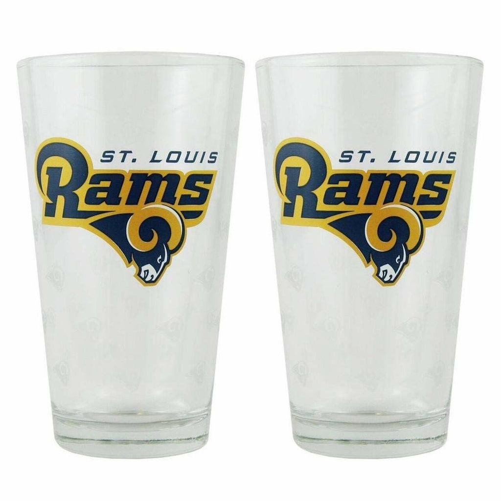 Los Angeles Rams Glass Pint Satin Etch 2 Piece Set Special Order 