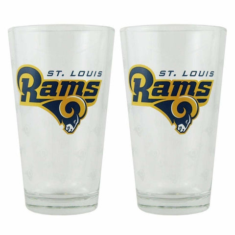 Los Angeles Rams Glass Pint Satin Etch 2 Piece Set Special Order 