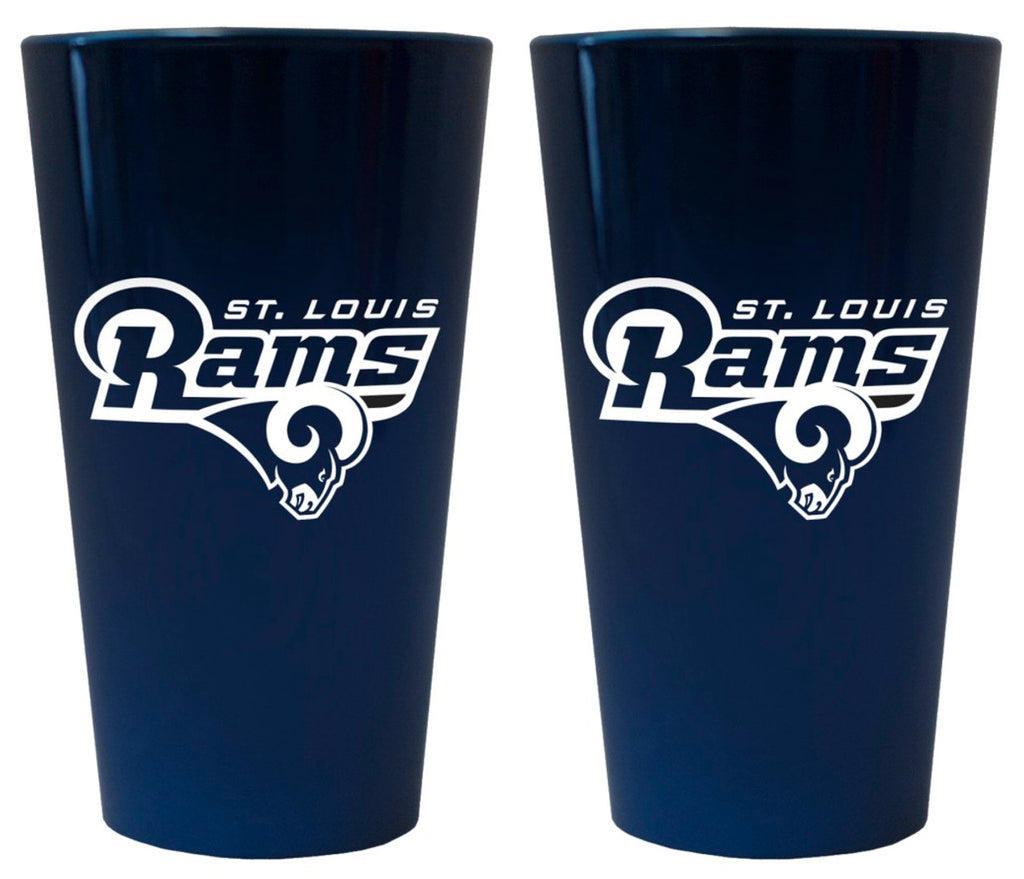 St. Louis Rams Glass Pint Lusterware Style Set of 2