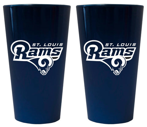 St. Louis Rams Glass Pint Lusterware Style Set of 2