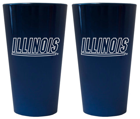 Illinois Fighting Illini Lusterware Pint Glass Set of 2