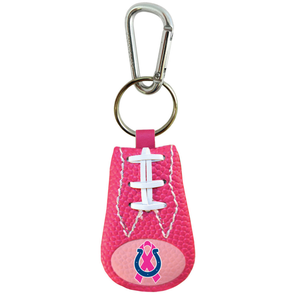 Indianapolis Colts Keychain Pink Football Breast Cancer Awareness Ribbon CO