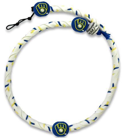 Milwaukee Brewers Necklace Frozen Rope Team Color Baseball 