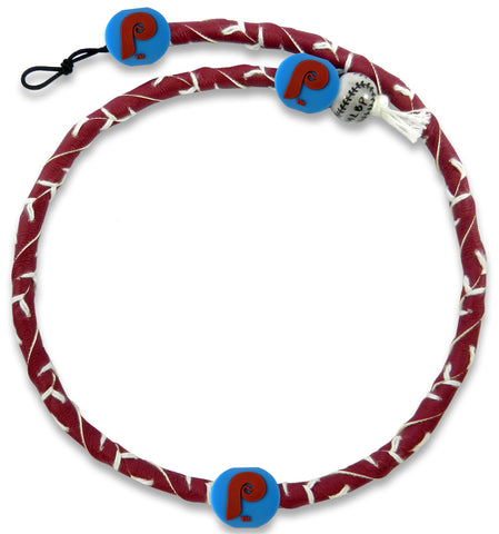 Philadelphia Phillies Necklace Frozen Rope Team Color Baseball Retro P Logo 