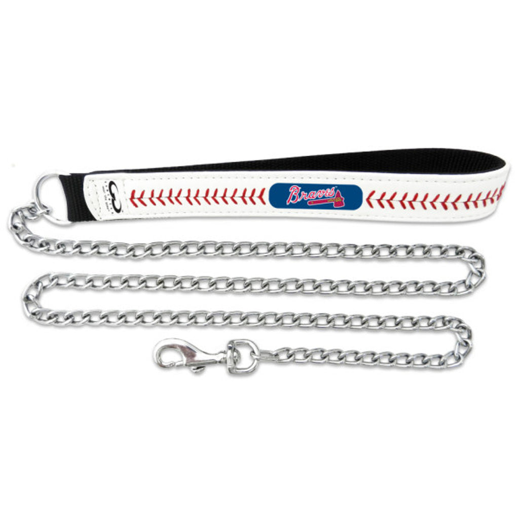 Atlanta Braves Pet Leash Baseball Leather Size Medium CO