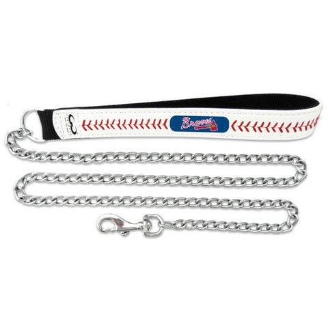 Atlanta Braves Pet Leash Baseball Leather Size Medium 